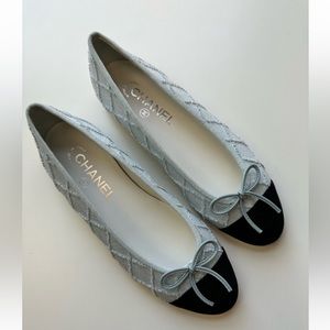 CHANEL, Shoes, Chanel Ballerinas In Denim